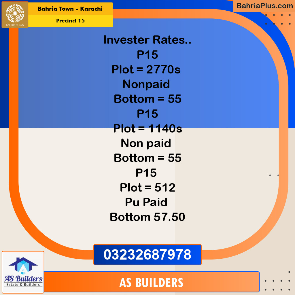 125 Sq. Yards Residential Plot for Sale in Precinct 15 -  Bahria Town, Karachi - (BP-159787)