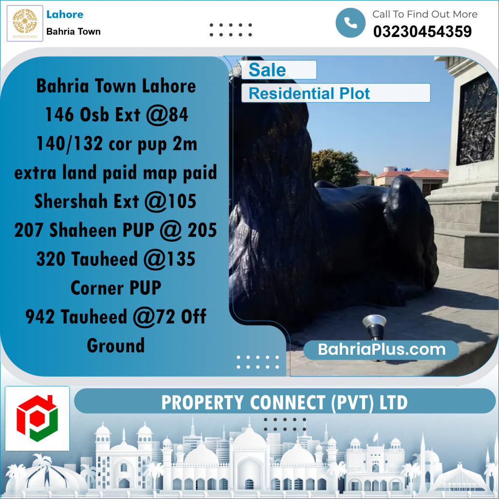 Residential Plot for Sale in Overseas B Ext -  Bahria Town, Lahore - (BP-159806)