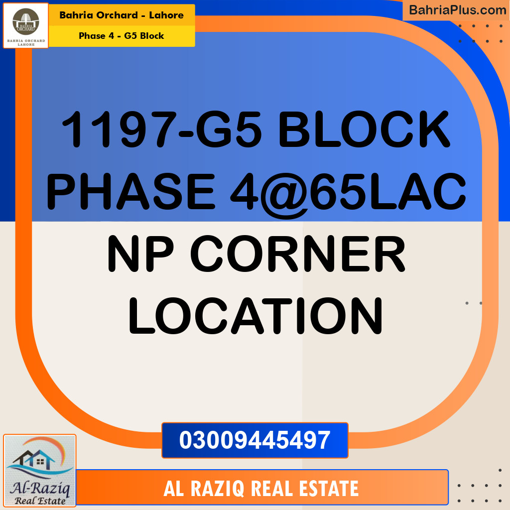 Residential Plot for Sale in Phase 4 - G5 Block -  Bahria Orchard, Lahore - (BP-159808)