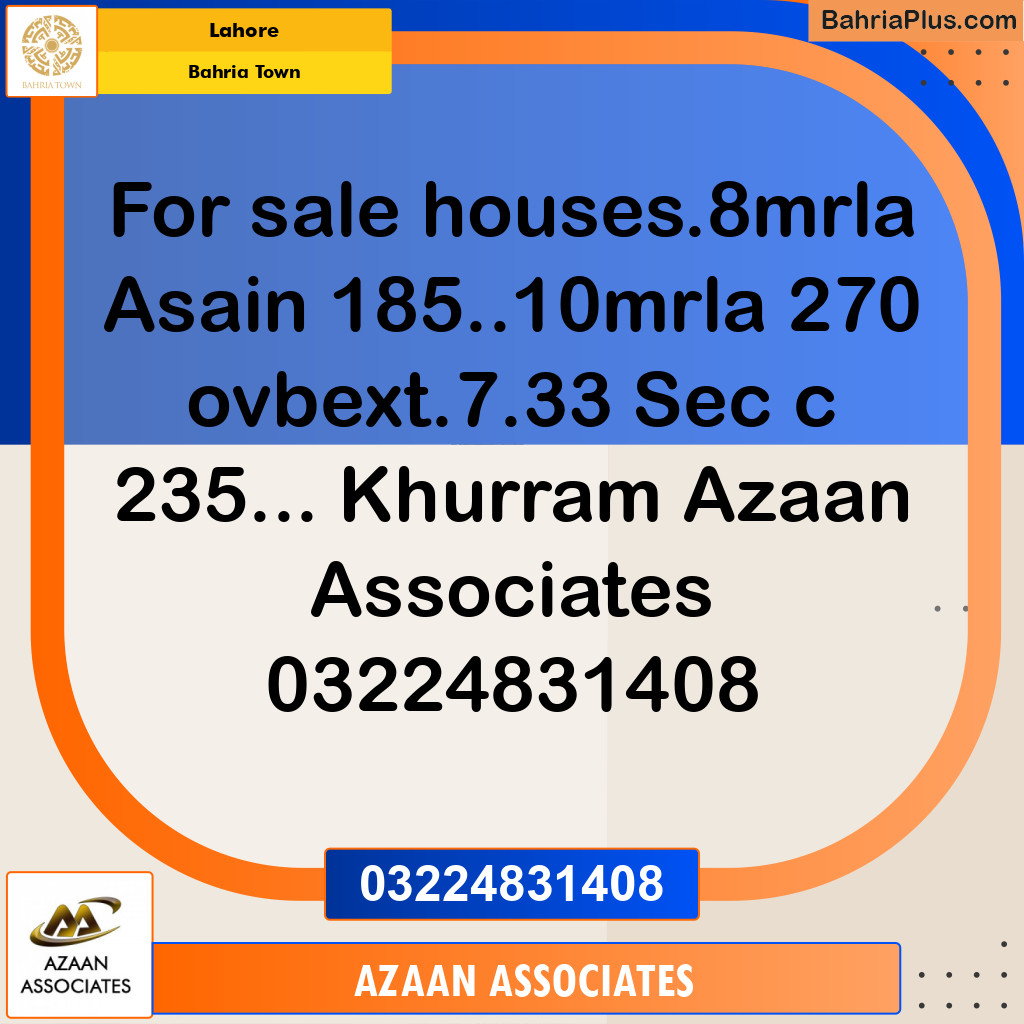 Residential Plot for Sale in Bahria Town, Lahore - (BP-159819)