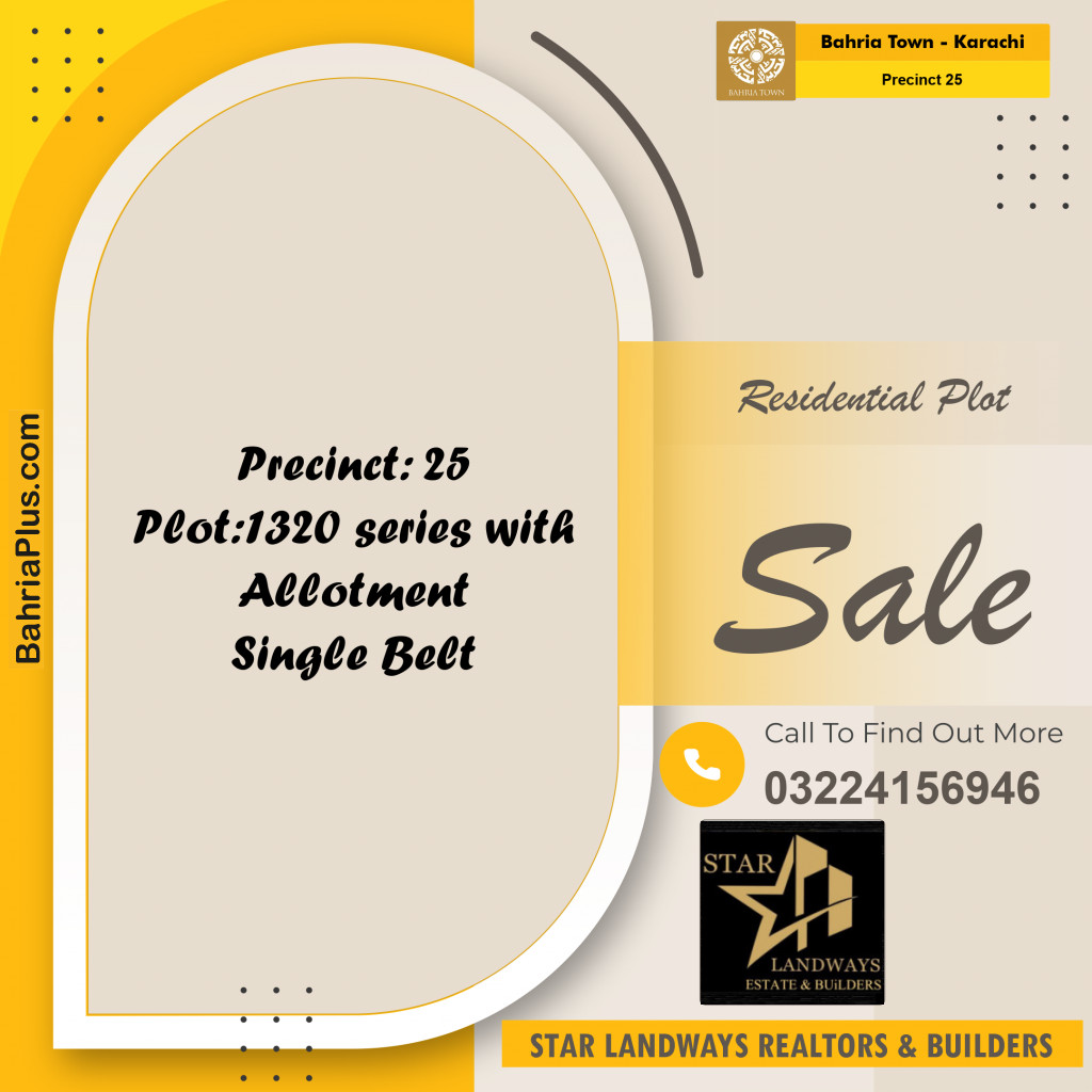 125 Sq. Yards Residential Plot for Sale in Precinct 25 -  Bahria Town, Karachi - (BP-159827)