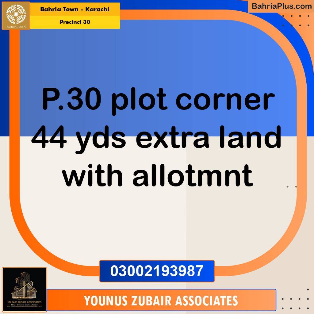 250 Sq. Yards Residential Plot for Sale in Precinct 30 -  Bahria Town, Karachi - (BP-159829)