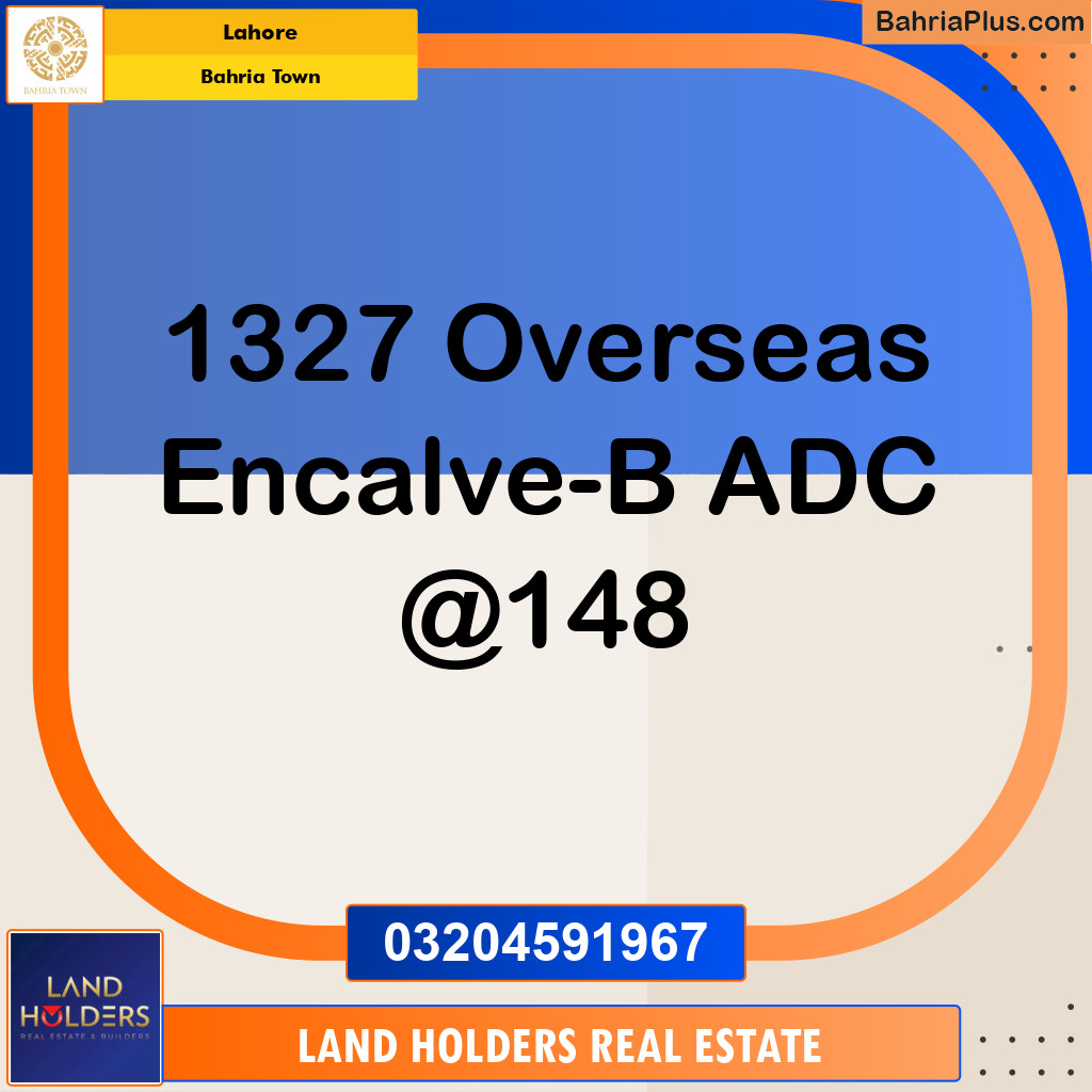 Residential Plot for Sale in Overseas B -  Bahria Town, Lahore - (BP-159853)