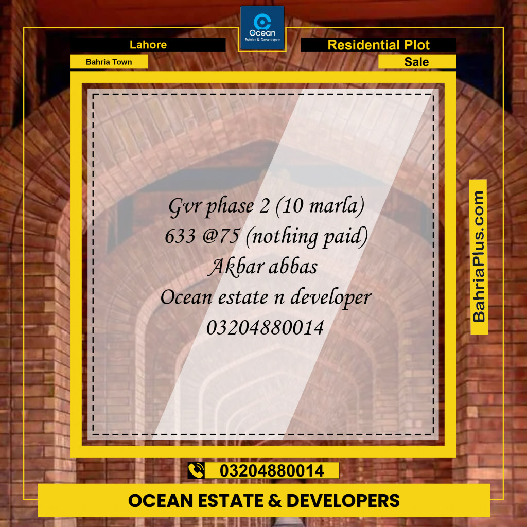 Residential Plot for Sale in Golf Phase 2 -  Bahria Town, Lahore - (BP-159897)