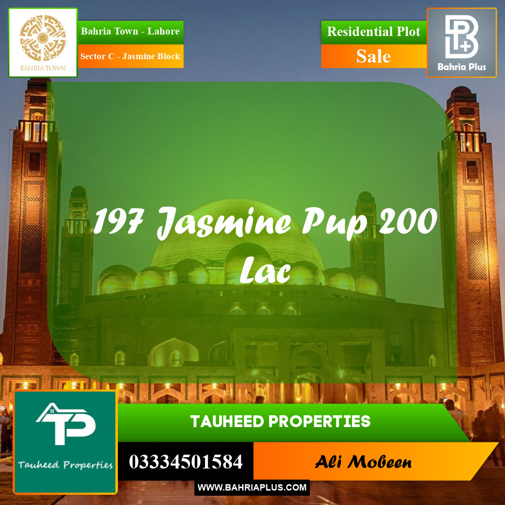 Residential Plot for Sale in Sector C - Jasmine Block -  Bahria Town, Lahore - (BP-159899)