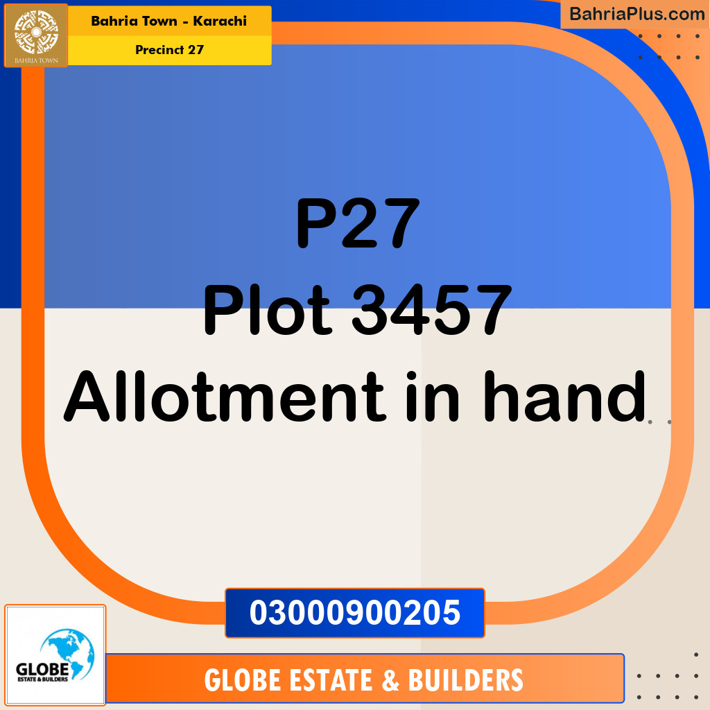 Residential Plot for Sale in Precinct 27 - Bahria Town, Karachi - (BP-159936)