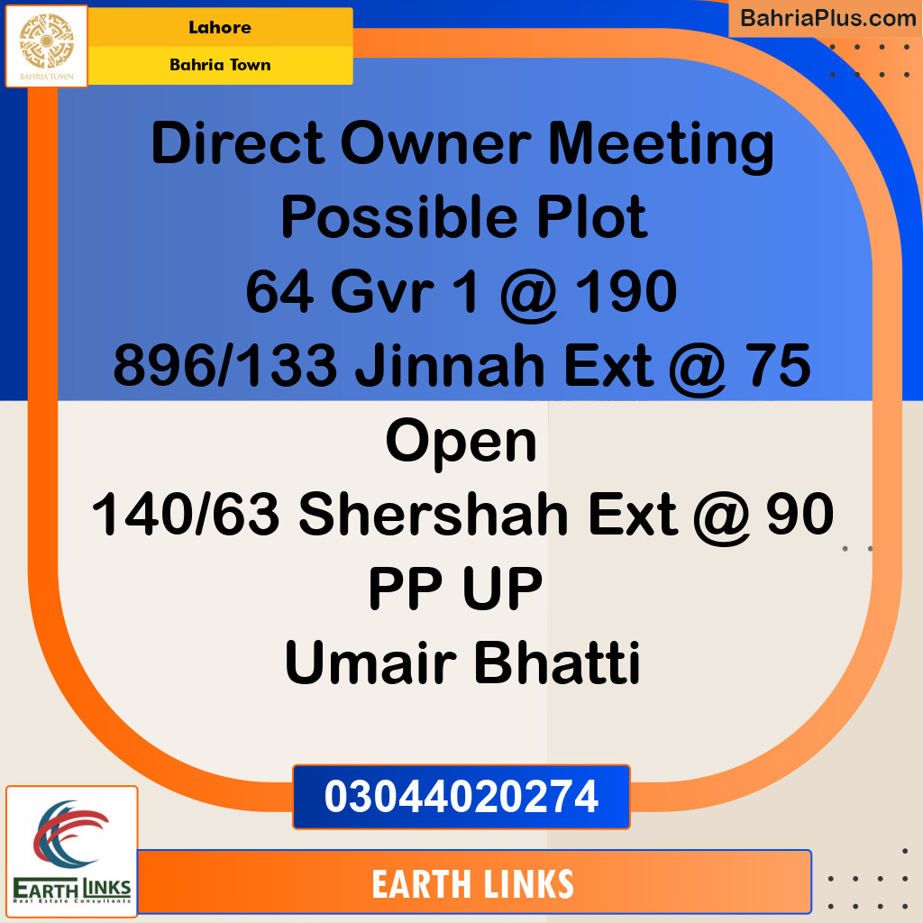 Residential Plot for Sale in Golf Phase 1 -  Bahria Town, Lahore - (BP-159951)