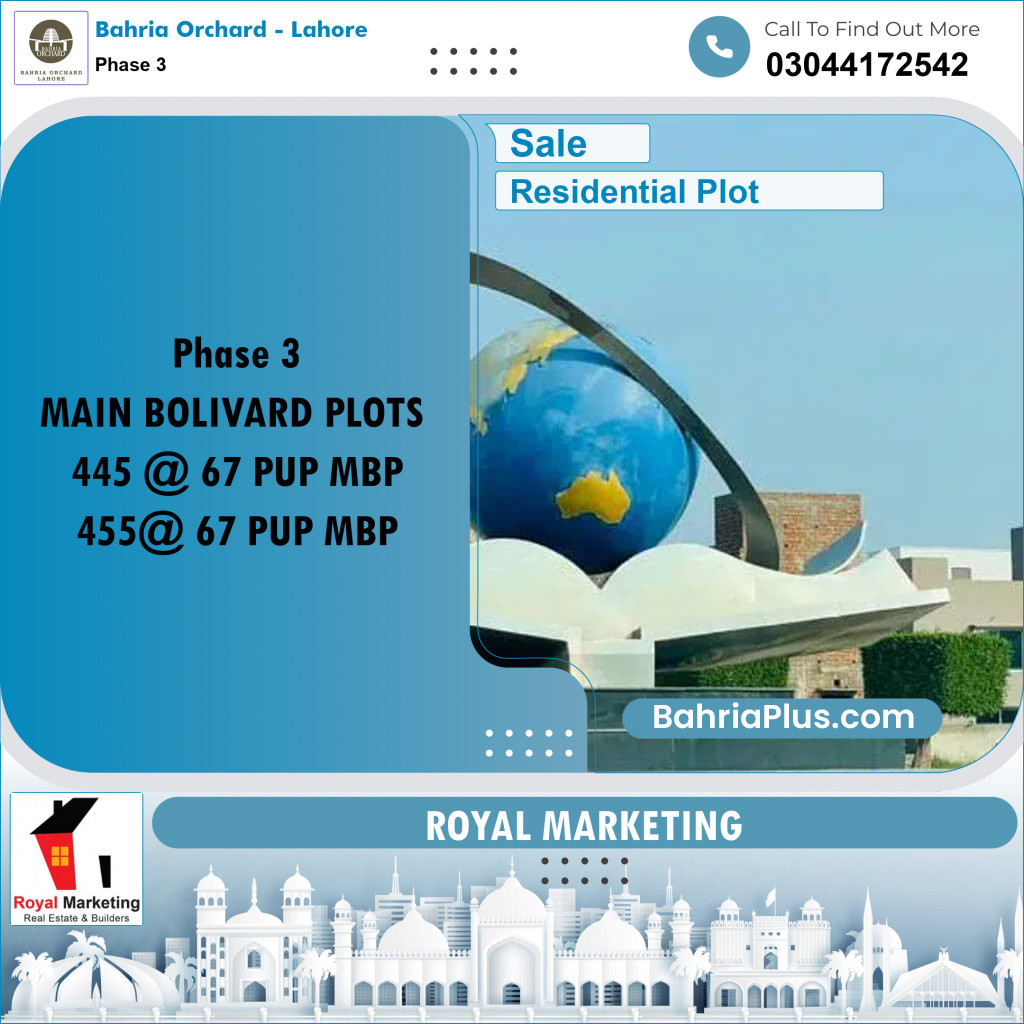 Residential Plot for Sale in Phase 3 -  Bahria Orchard, Lahore - (BP-160012)