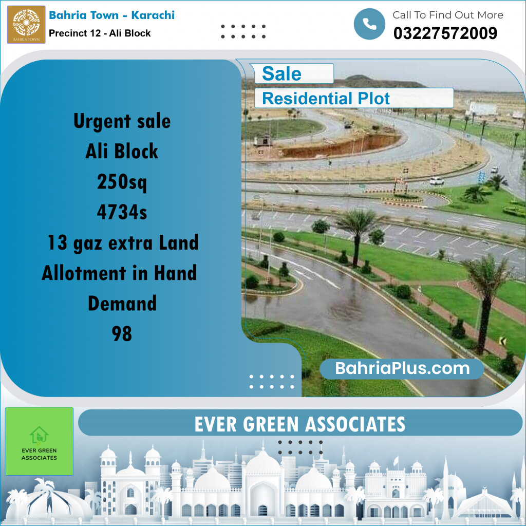 125 Sq. Yards Residential Plot for Sale in Precinct 12 - Ali Block -  Bahria Town, Karachi - (BP-160046)