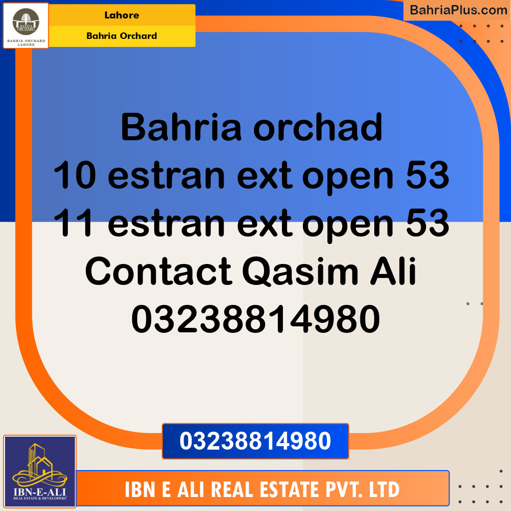 Residential Plot for Sale in Phase 1 - Eastern District Ext. I -  Bahria Orchard, Lahore - (BP-160112)