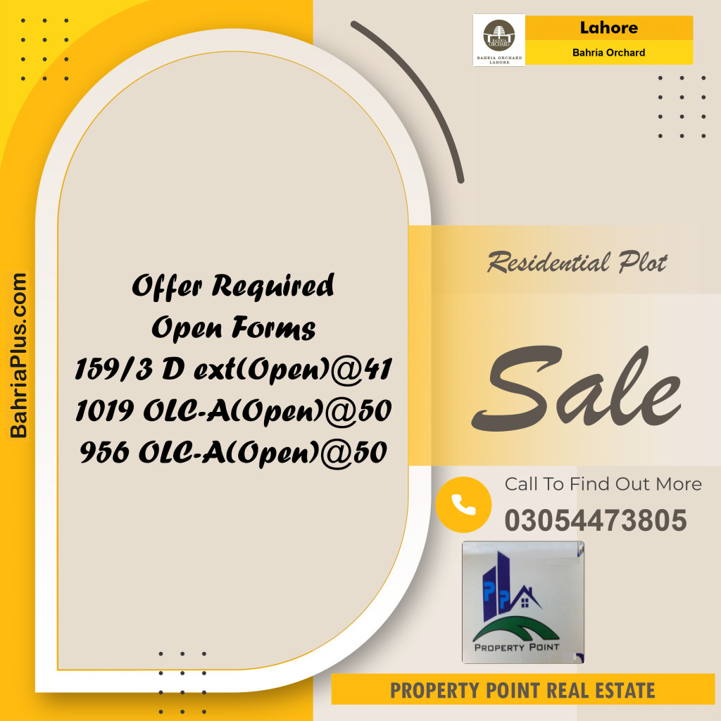 Residential Plot for Sale in OLC-A Block -  Bahria Orchard, Lahore - (BP-160126)