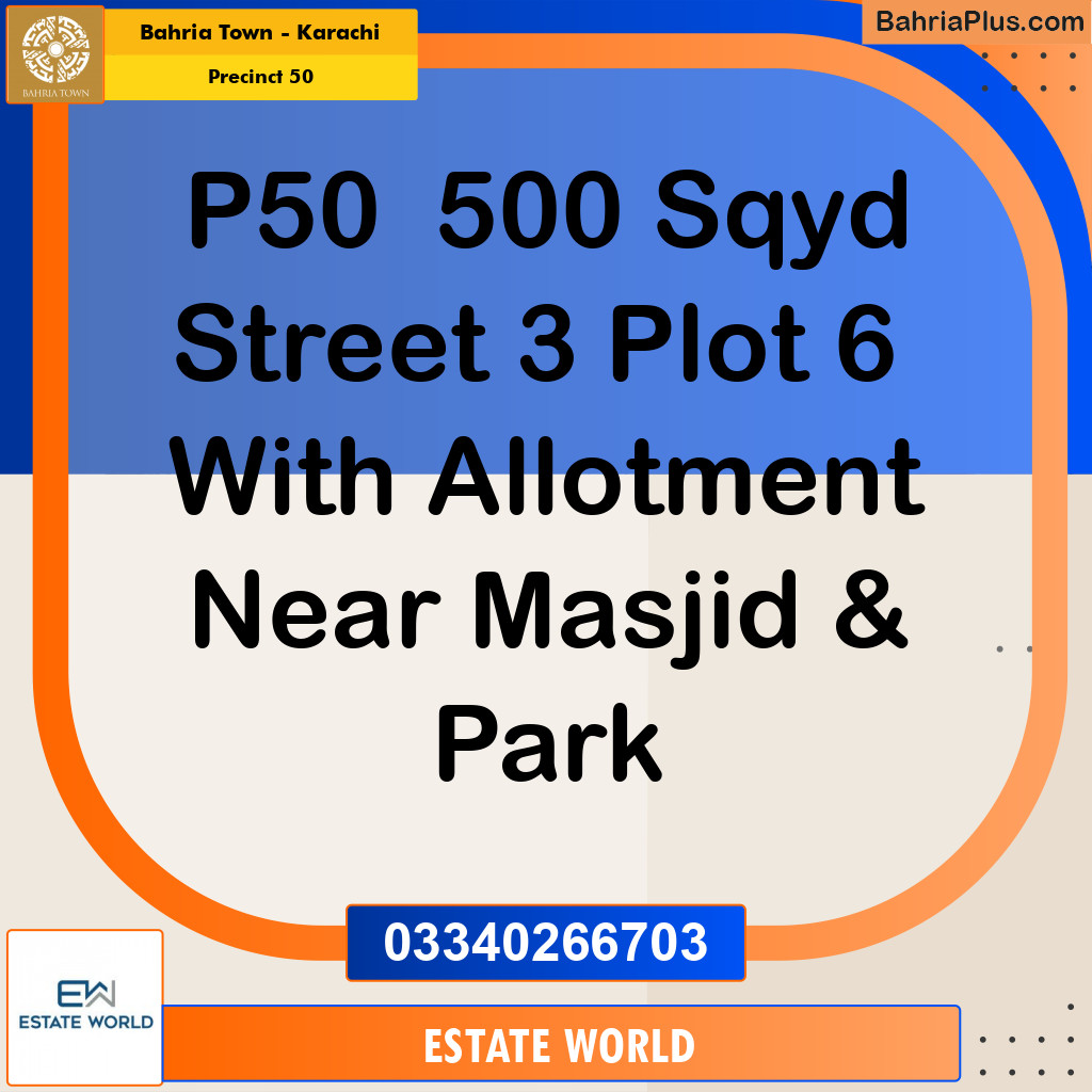 Residential Plot for Sale in Precinct 50 -  Bahria Town, Karachi - (BP-160140)