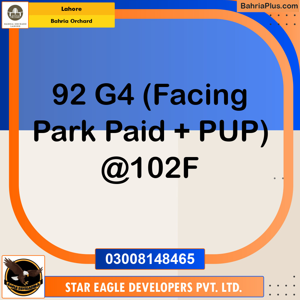 Residential Plot for Sale in Phase 4 - G4 Block -  Bahria Orchard, Lahore - (BP-160153)