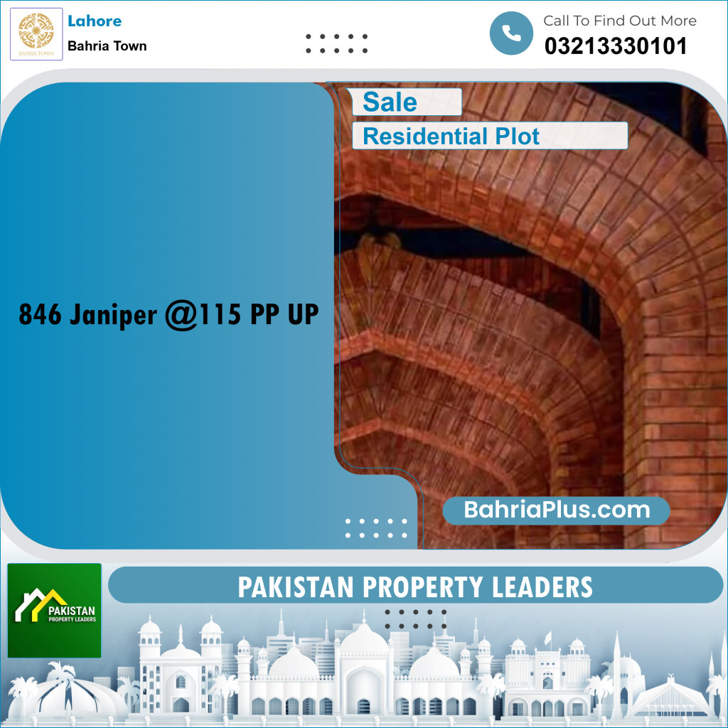 Residential Plot for Sale in Sector C - Janiper Block -  Bahria Town, Lahore - (BP-160211)