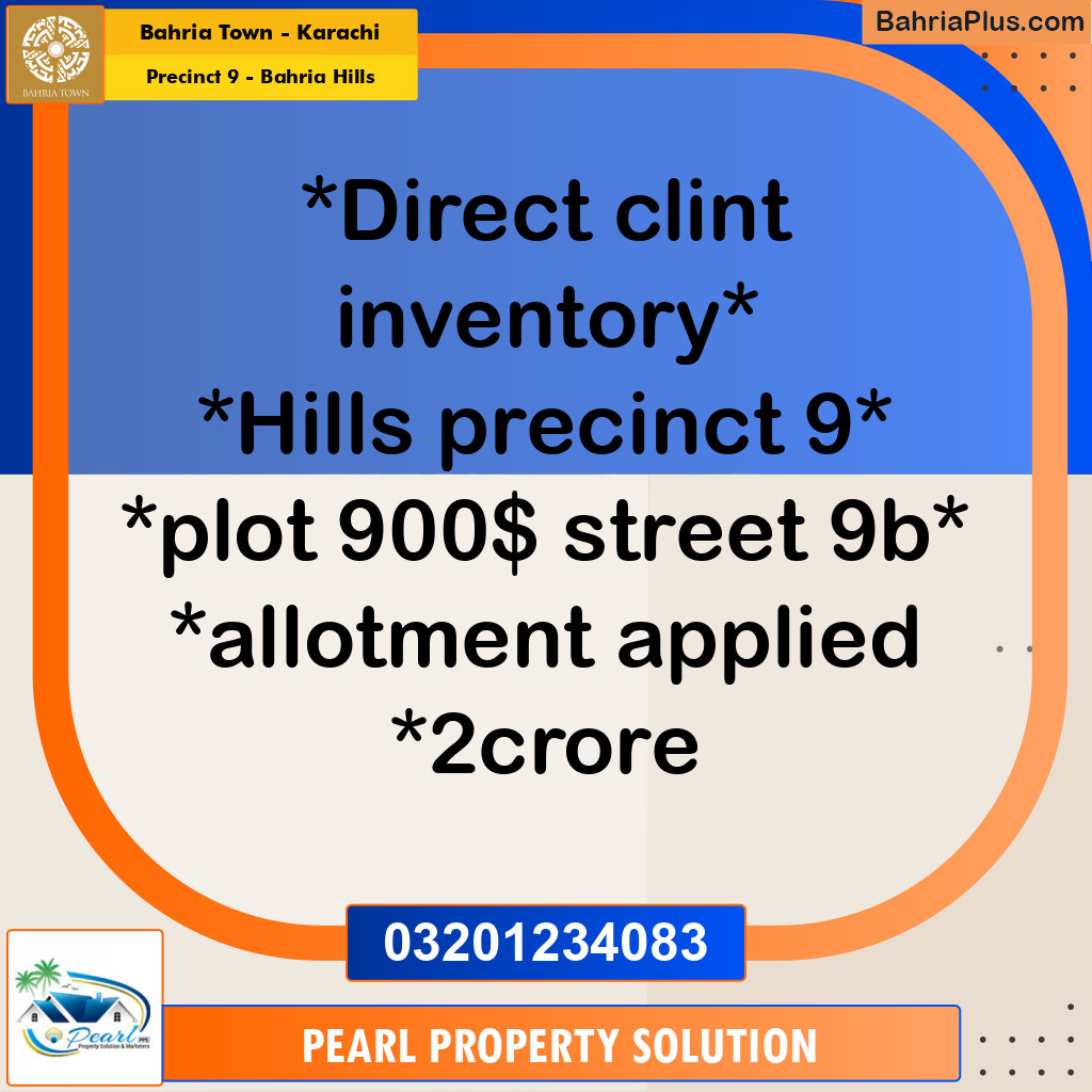 Residential Plot for Sale in Precinct 9 - Bahria Hills -  Bahria Town, Karachi - (BP-160216)