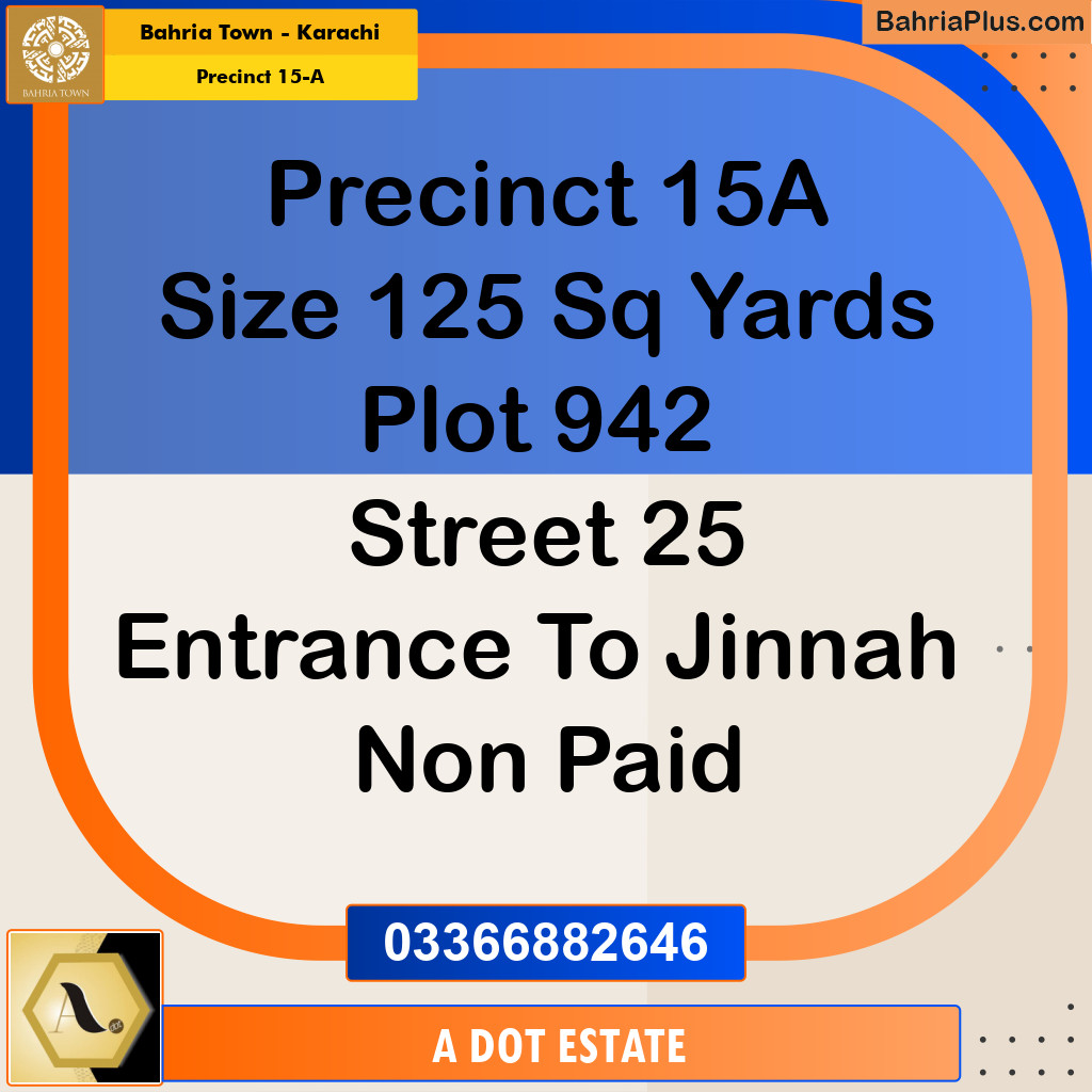 125 Sq. Yards Residential Plot for Sale in Precinct 15-A -  Bahria Town, Karachi - (BP-160241)