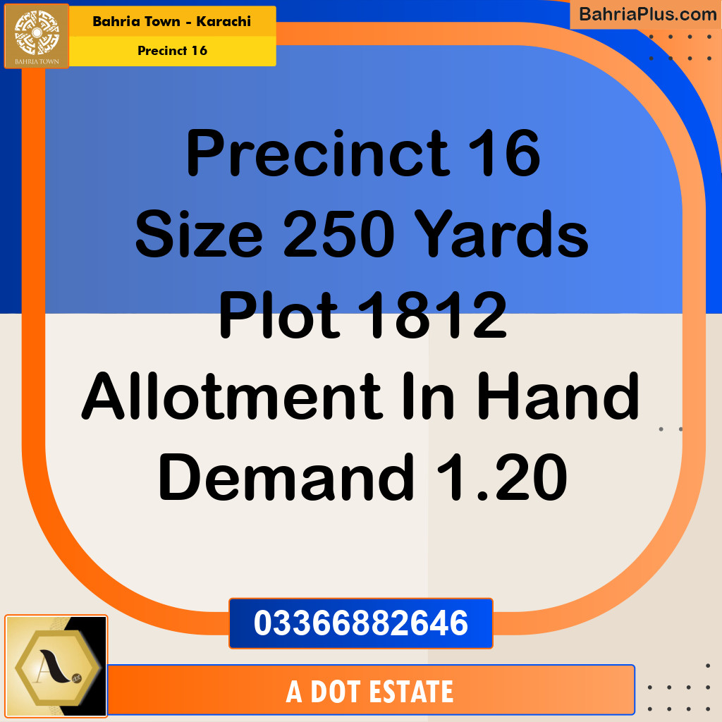 250 Sq. Yards Residential Plot for Sale in Precinct 16 -  Bahria Town, Karachi - (BP-160245)