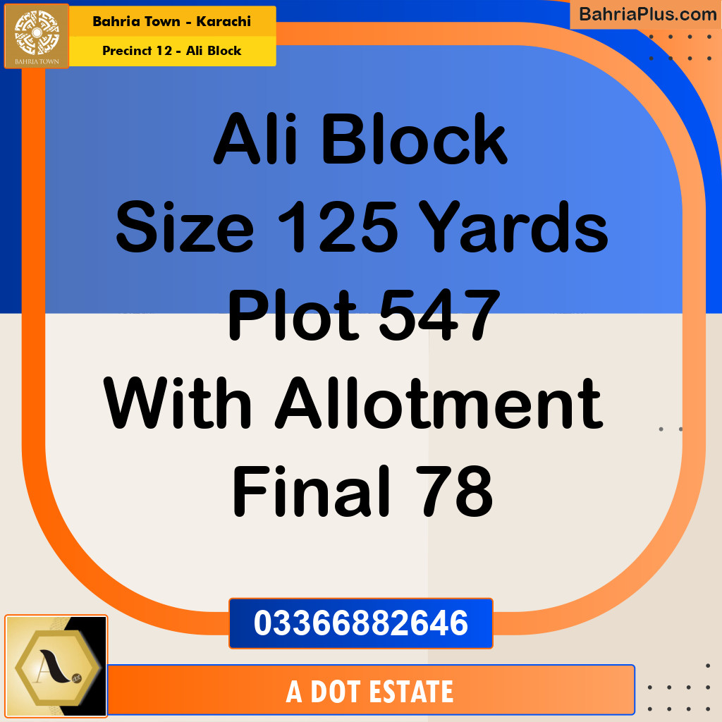 125 Sq. Yards Residential Plot for Sale in Precinct 12 - Ali Block -  Bahria Town, Karachi - (BP-160249)