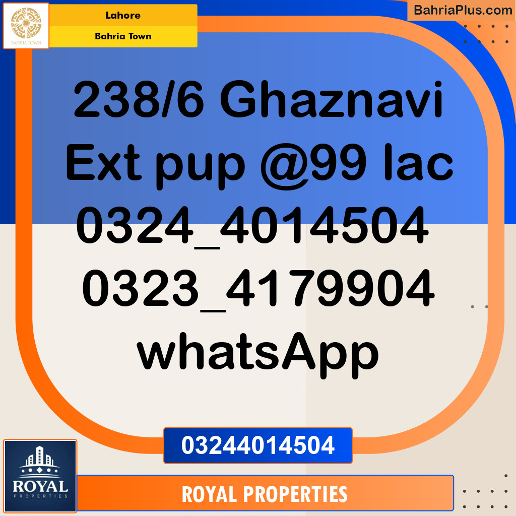Residential Plot for Sale in Sector F - Ghaznavi Ext. Block -  Bahria Town, Lahore - (BP-160392)