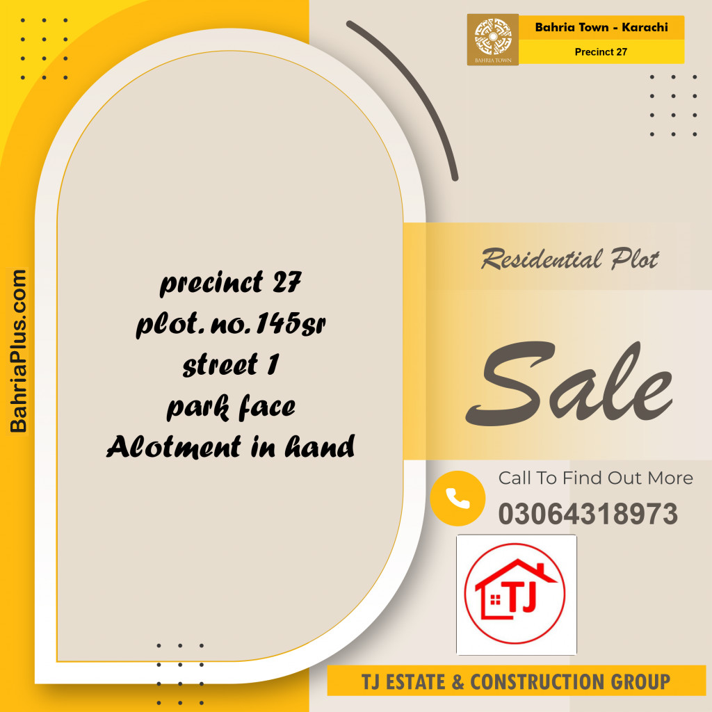 Residential Plot for Sale in Precinct 27 -  Bahria Town, Karachi - (BP-160448)