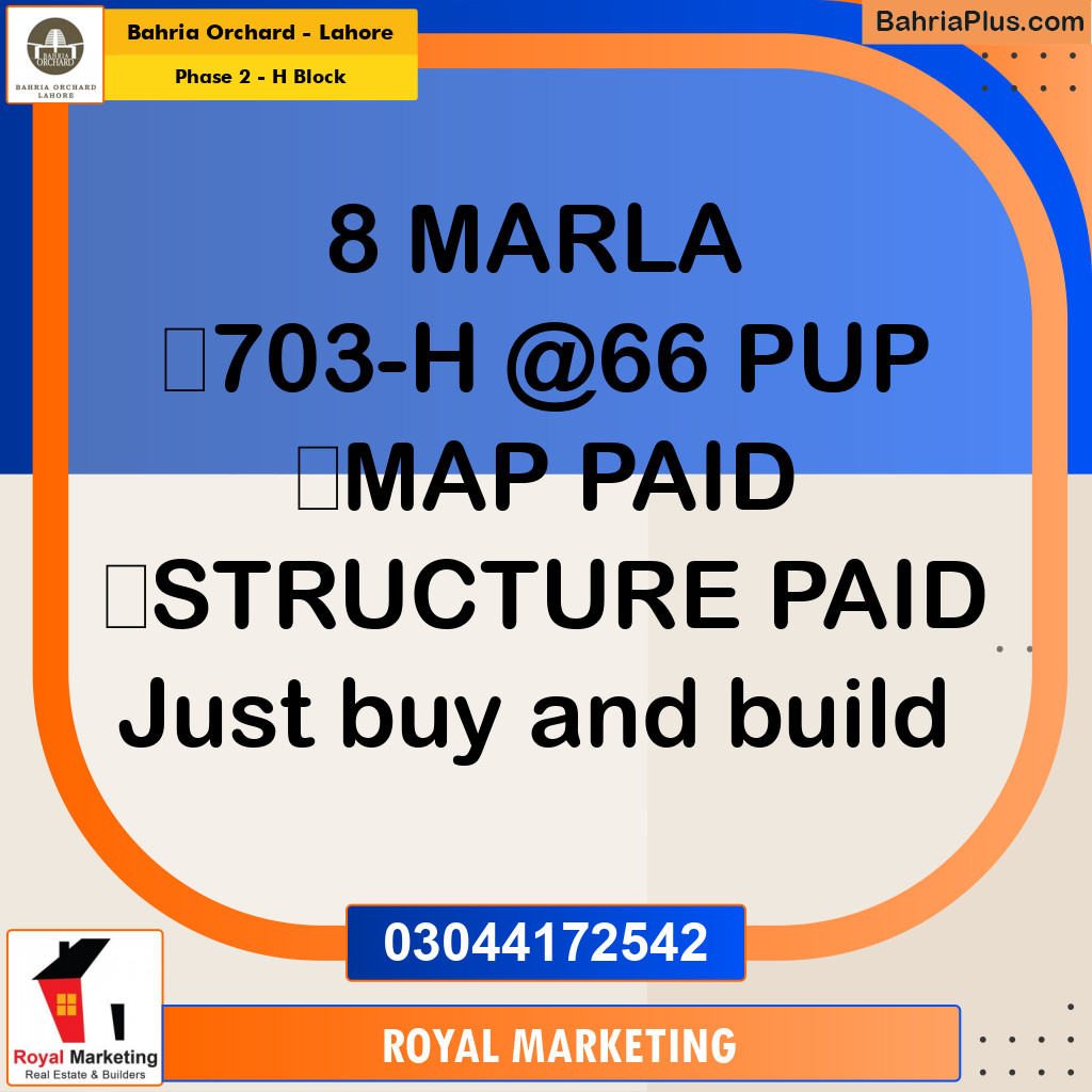 Residential Plot for Sale in Phase 2 - H Block -  Bahria Orchard, Lahore - (BP-160456)