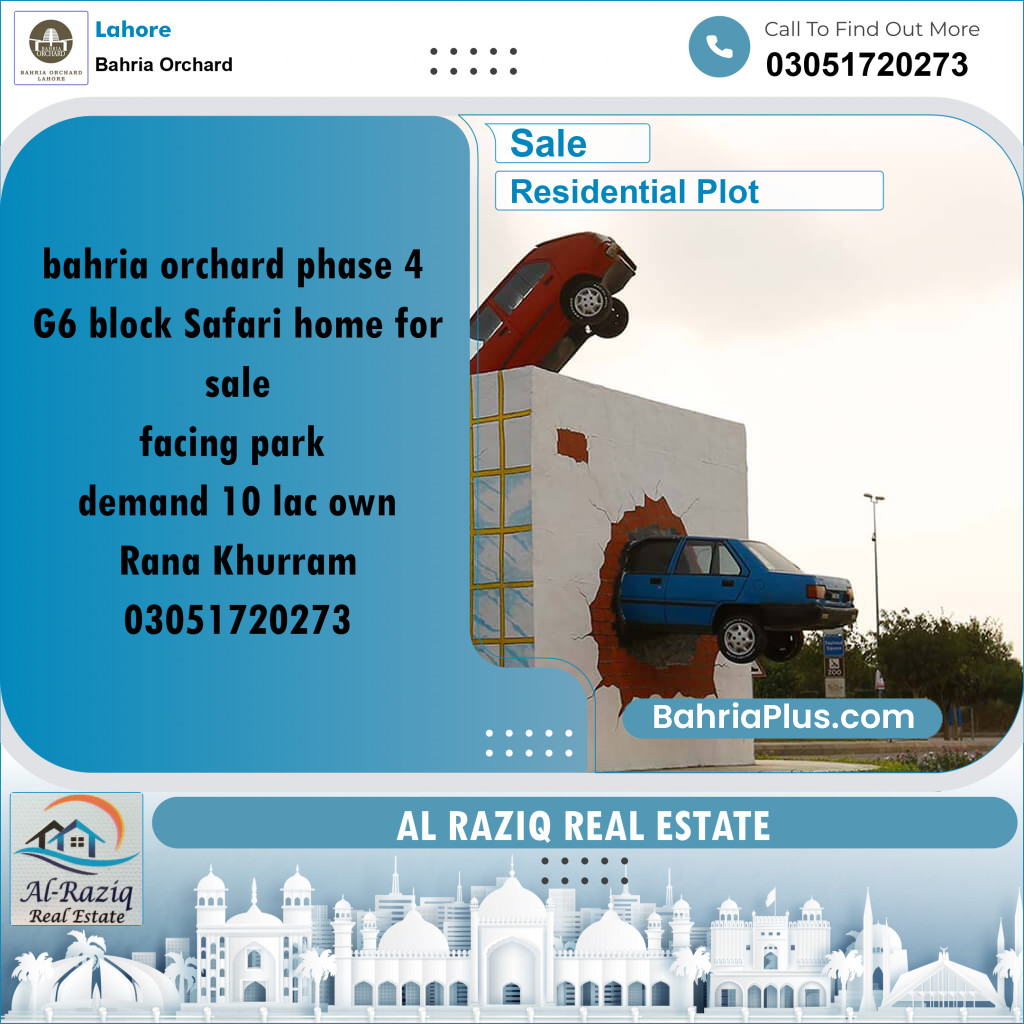 Residential Plot for Sale in Phase 4 - Safari Villas -  Bahria Orchard, Lahore - (BP-160513)