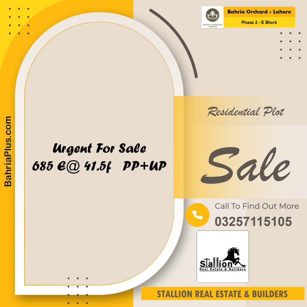 Residential Plot for Sale in Phase 2 - E Block -  Bahria Orchard, Lahore - (BP-160580)