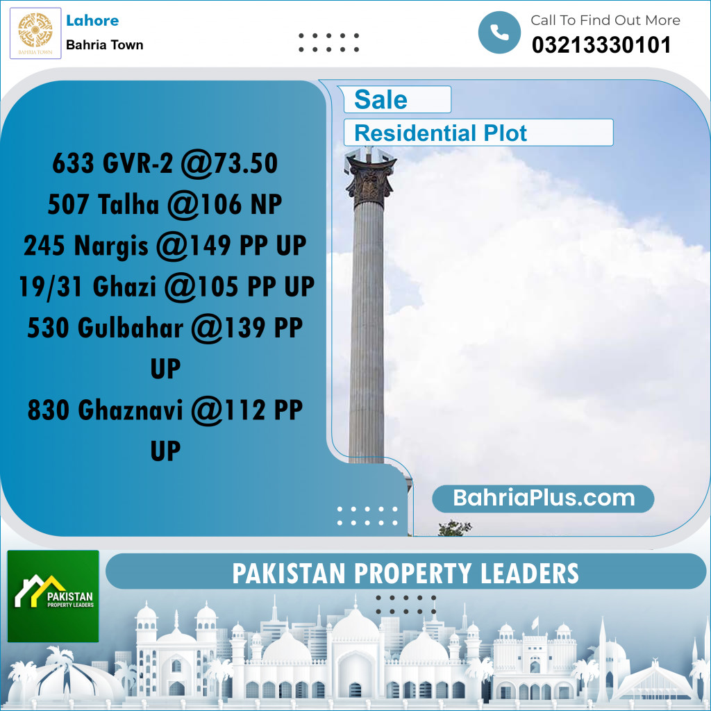 Residential Plot for Sale in Golf Phase 2 -  Bahria Town, Lahore - (BP-160595)