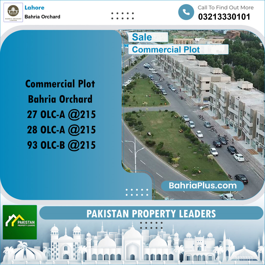 Commercial Plot for Sale in OLC A Commercial -  Bahria Orchard, Lahore - (BP-160597)