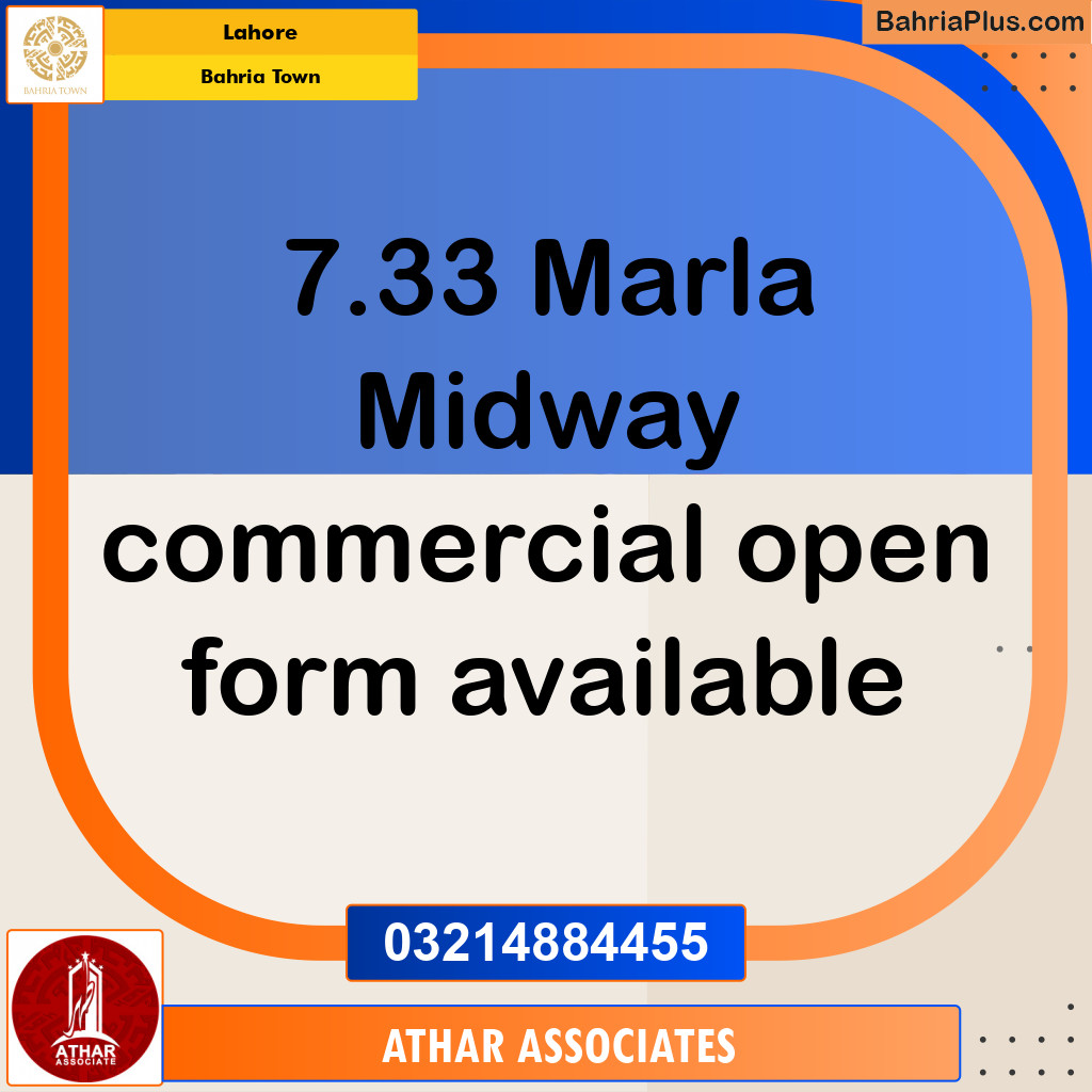 Commercial Plot for Sale in Midway Commercial -  Bahria Town, Lahore - (BP-160625)