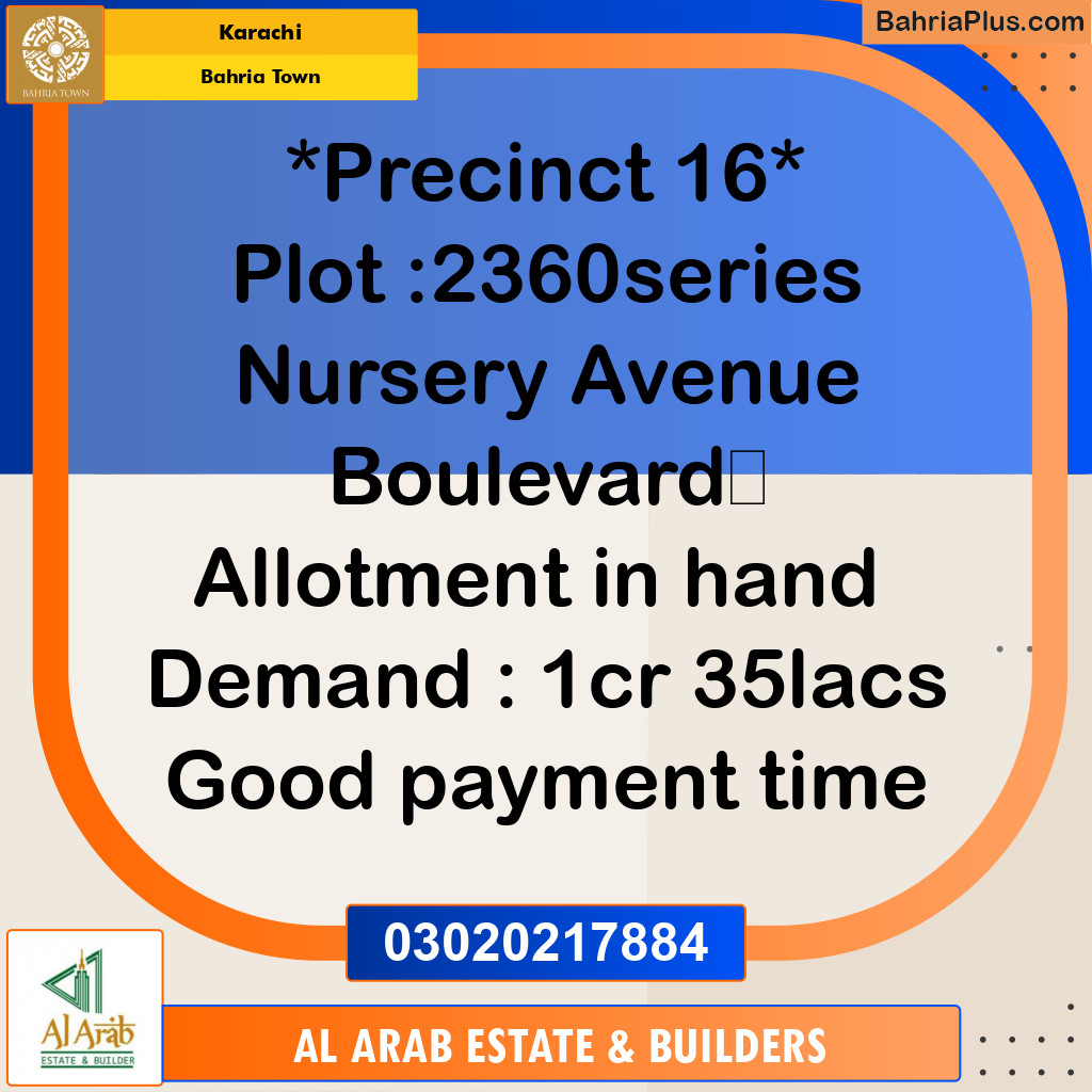 250 Sq. Yards Residential Plot for Sale in Precinct 16 -  Bahria Town, Karachi - (BP-160647)