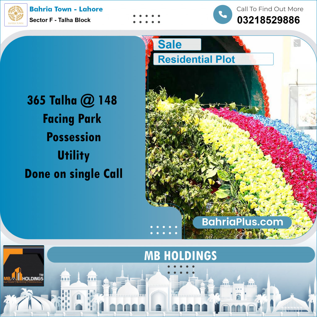 Residential Plot for Sale in Sector F - Talha Block -  Bahria Town, Lahore - (BP-160654)