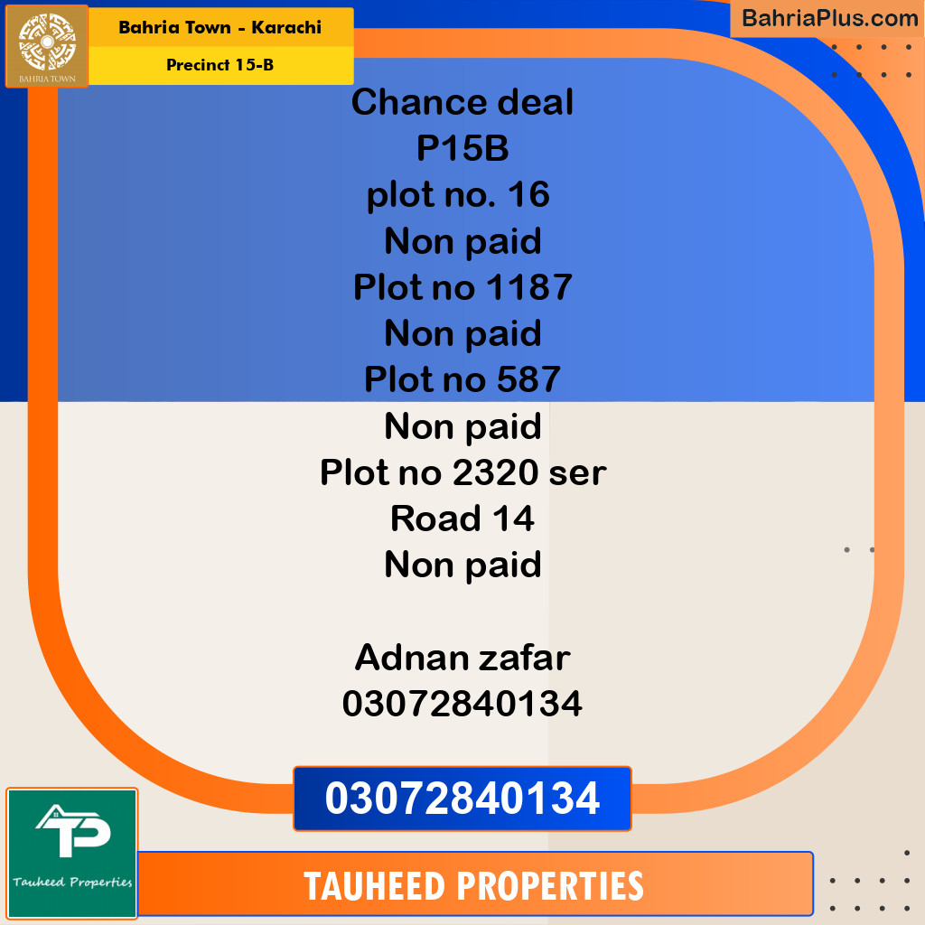 125 Sq. Yards Residential Plot for Sale in Precinct 15-B -  Bahria Town, Karachi - (BP-160811)