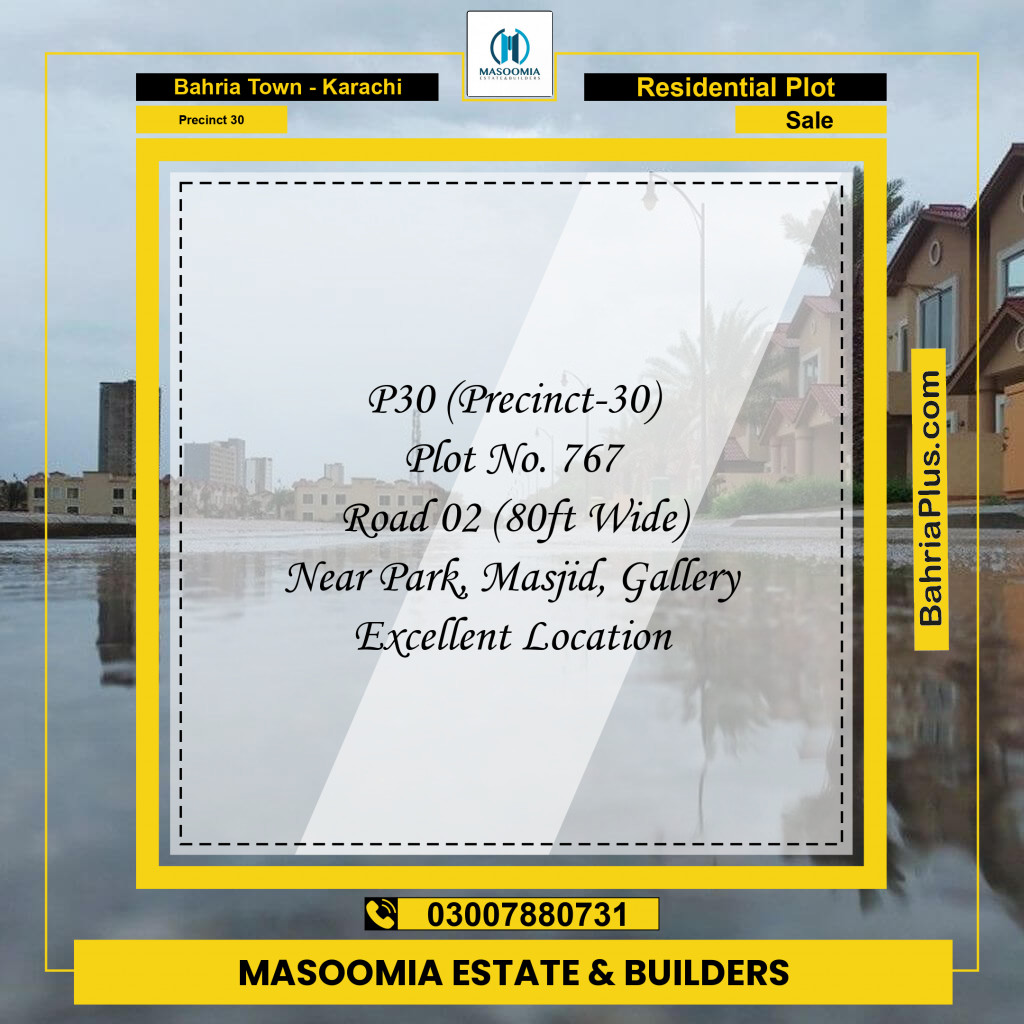 250 Sq. Yards Residential Plot for Sale in Precinct 30 -  Bahria Town, Karachi - (BP-160824)