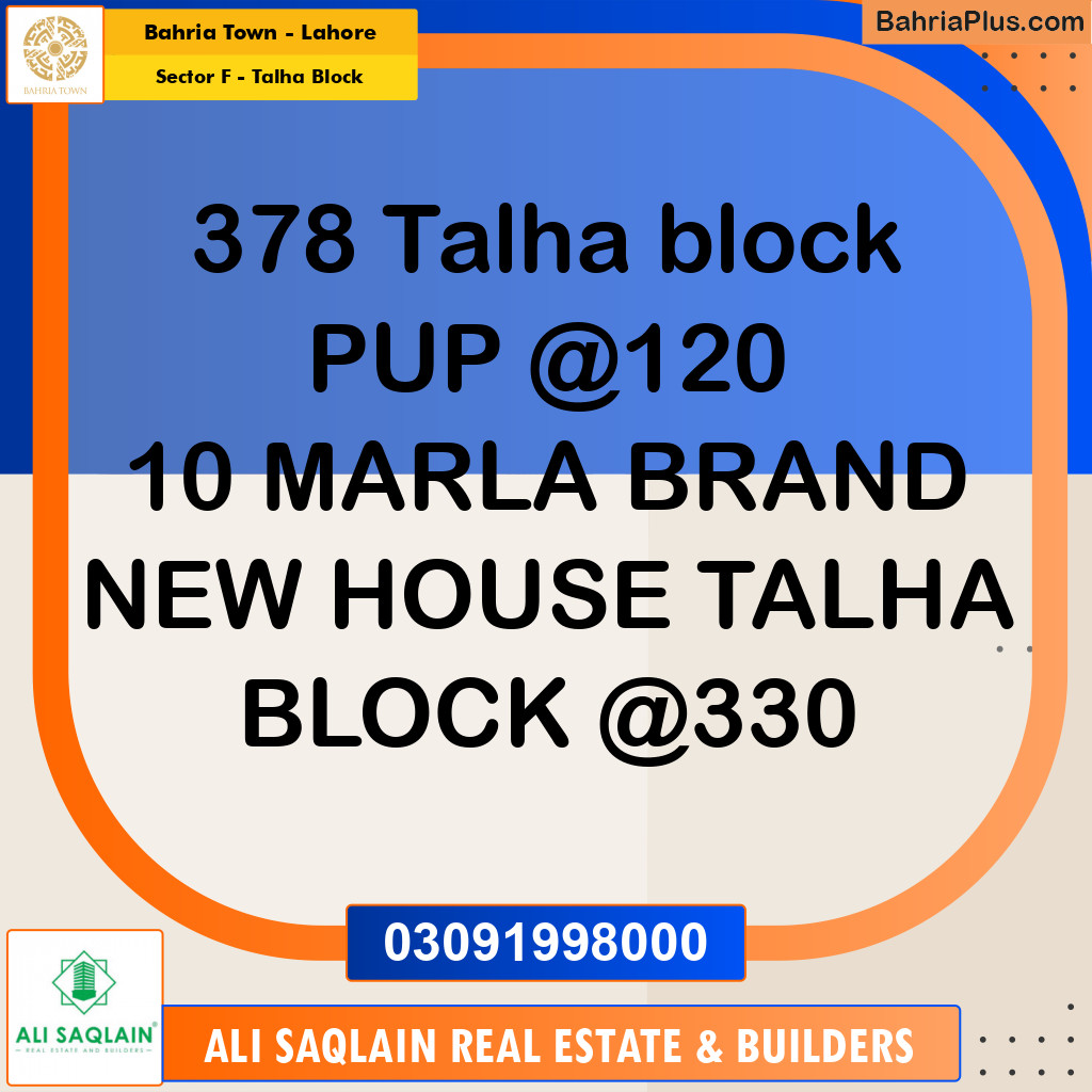 Residential Plot for Sale in Sector F - Talha Block -  Bahria Town, Lahore - (BP-160857)