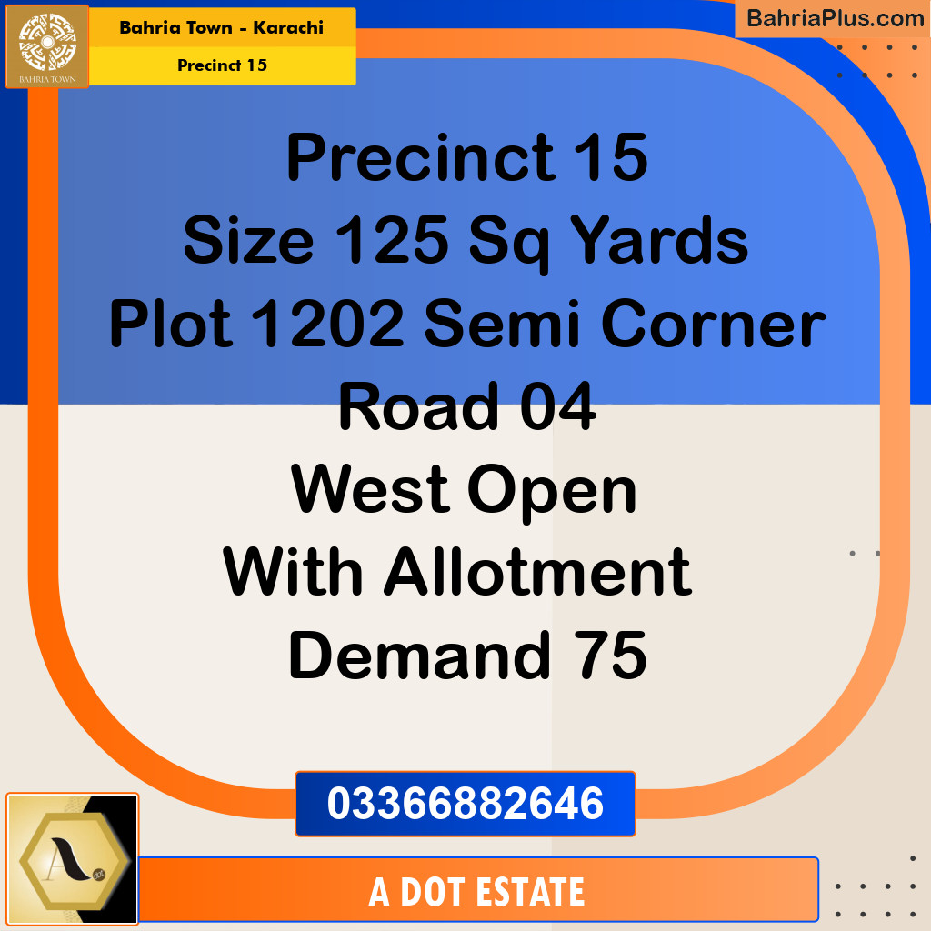 125 Sq. Yards Residential Plot for Sale in Precinct 15 -  Bahria Town, Karachi - (BP-160882)