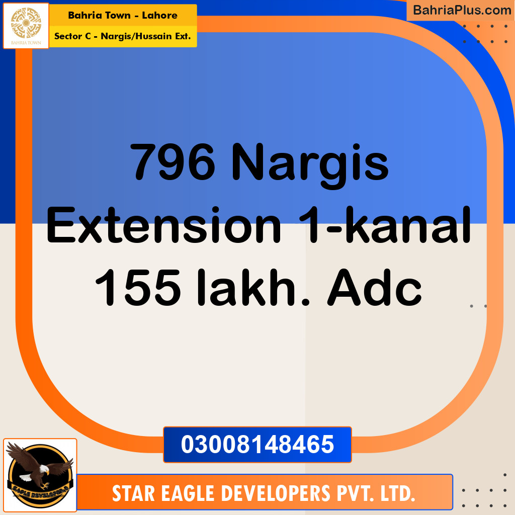 Residential Plot for Sale in Sector C - Nargis/Hussain Ext. -  Bahria Town, Lahore - (BP-160899)