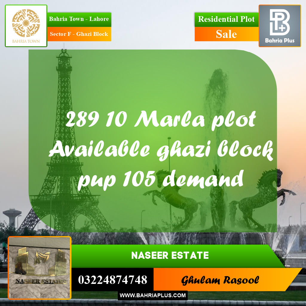 Residential Plot for Sale in Sector F - Ghazi Block -  Bahria Town, Lahore - (BP-160912)