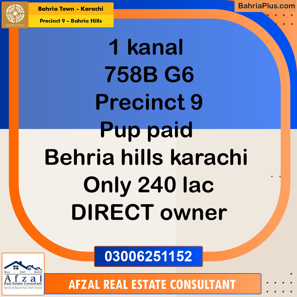 Residential Plot for Sale in Precinct 9 - Bahria Hills -  Bahria Town, Karachi - (BP-160956)