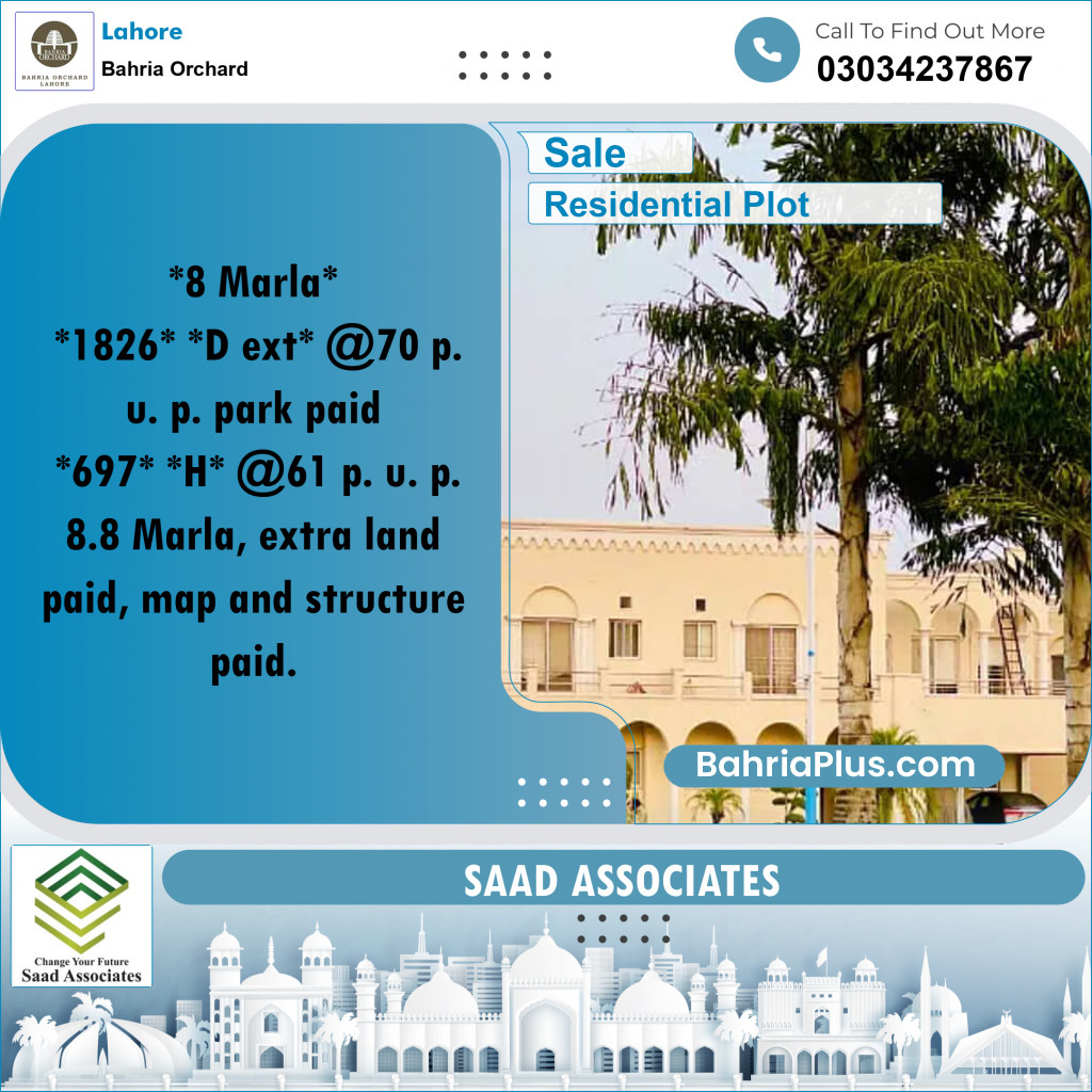 Residential Plot for Sale in Bahria Orchard, Lahore - (BP-161014)