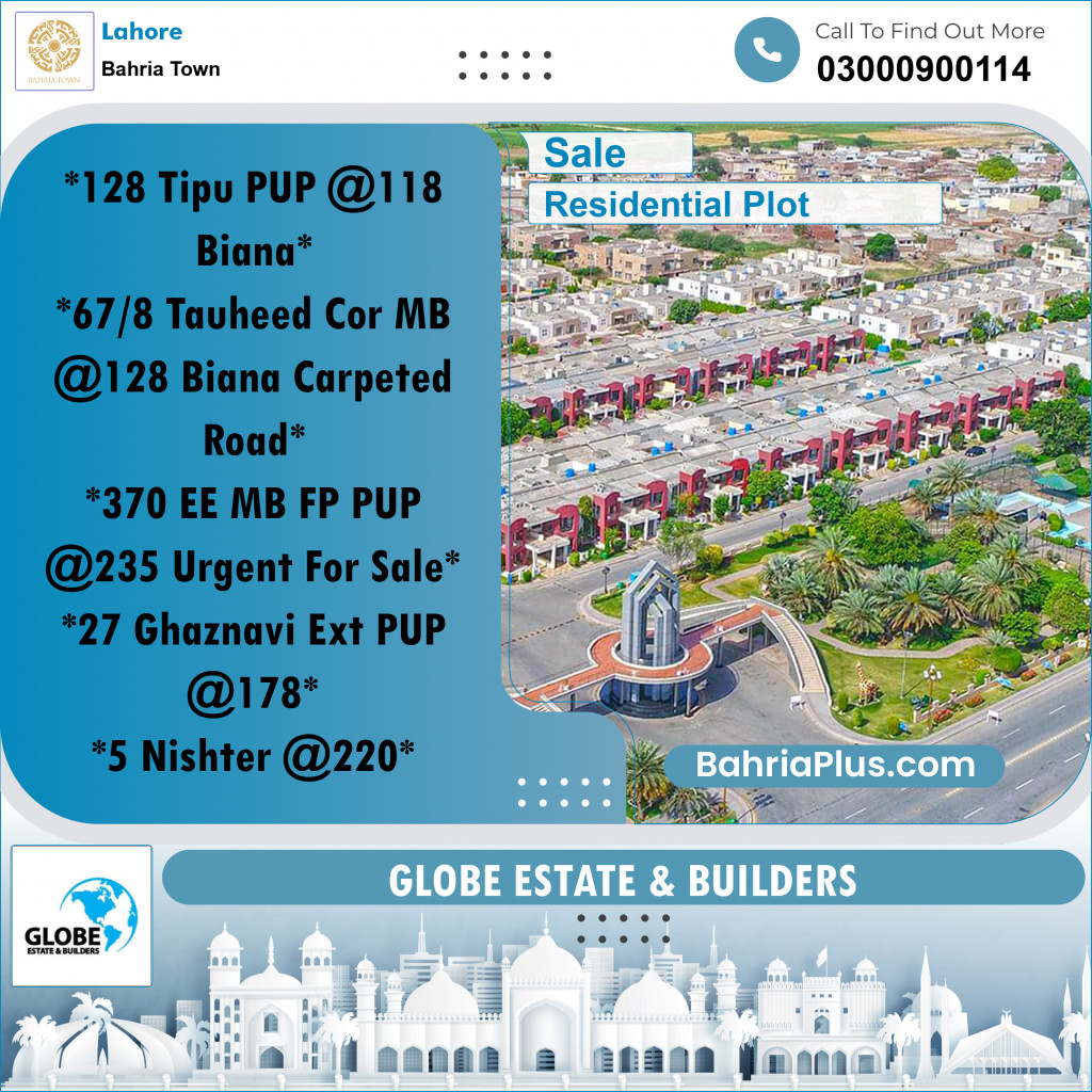 Residential Plot for Sale in Sector F - Tauheed Block -  Bahria Town, Lahore - (BP-161022)