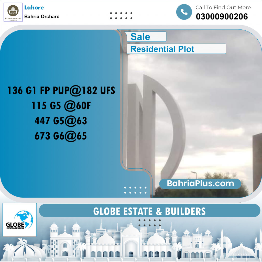 Residential Plot for Sale in Phase 4 - G1 Block -  Bahria Orchard, Lahore - (BP-161037)