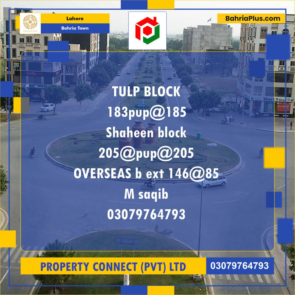 Residential Plot for Sale in Sector B - Shaheen Block -  Bahria Town, Lahore - (BP-161075)