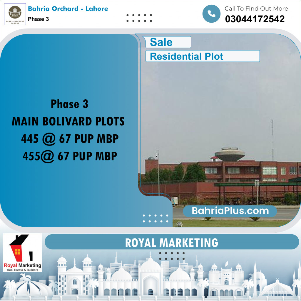 Residential Plot for Sale in Phase 3 -  Bahria Orchard, Lahore - (BP-161085)