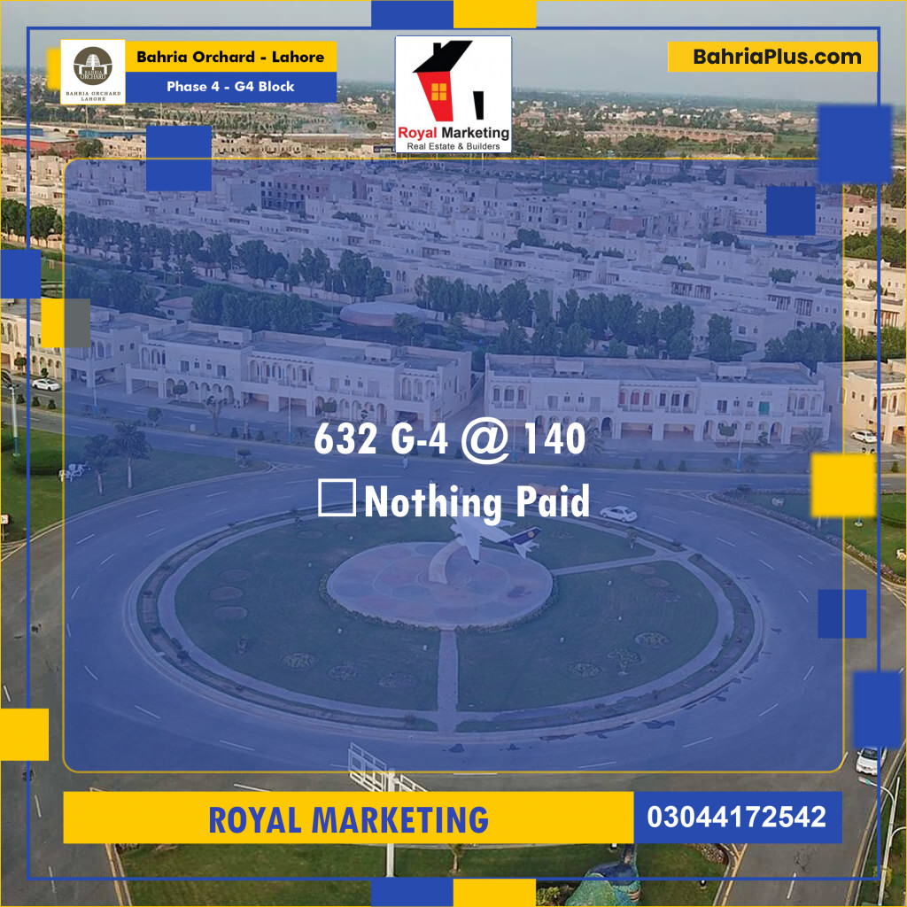 Residential Plot for Sale in Phase 4 - G4 Block -  Bahria Orchard, Lahore - (BP-161089)