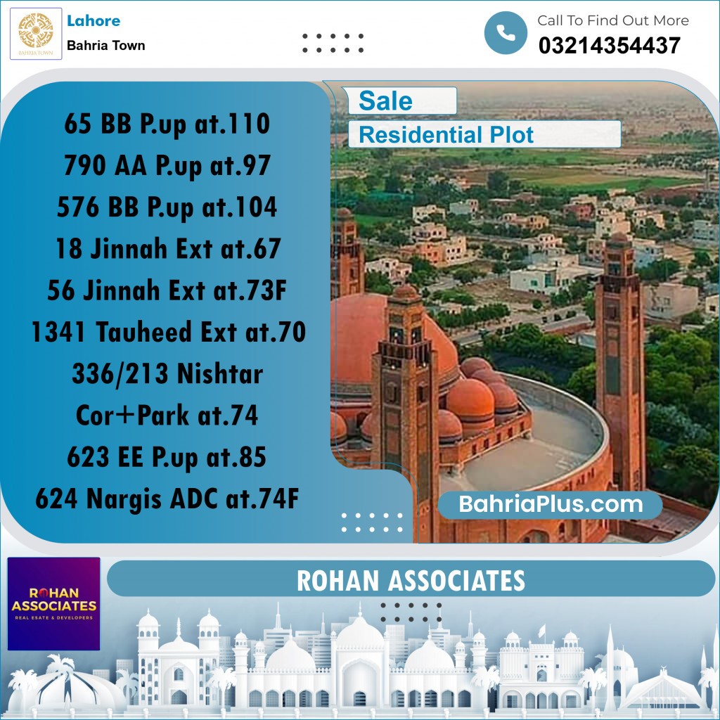 Residential Plot for Sale in Sector D - BB Block -  Bahria Town, Lahore - (BP-161105)
