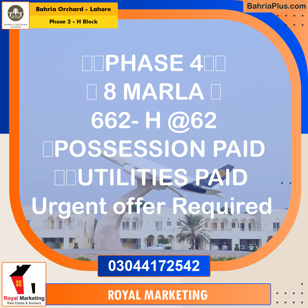 Residential Plot for Sale in Phase 2 - H Block -  Bahria Orchard, Lahore - (BP-161111)
