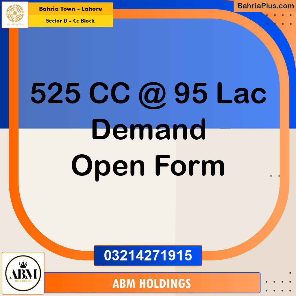 Residential Plot for Sale in Sector D - CC Block -  Bahria Town, Lahore - (BP-161137)