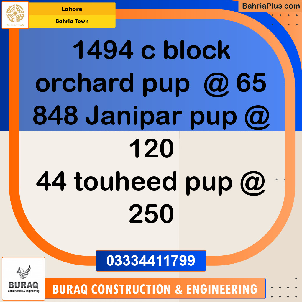 Residential Plot for Sale in Sector C - Janiper Block -  Bahria Town, Lahore - (BP-161168)