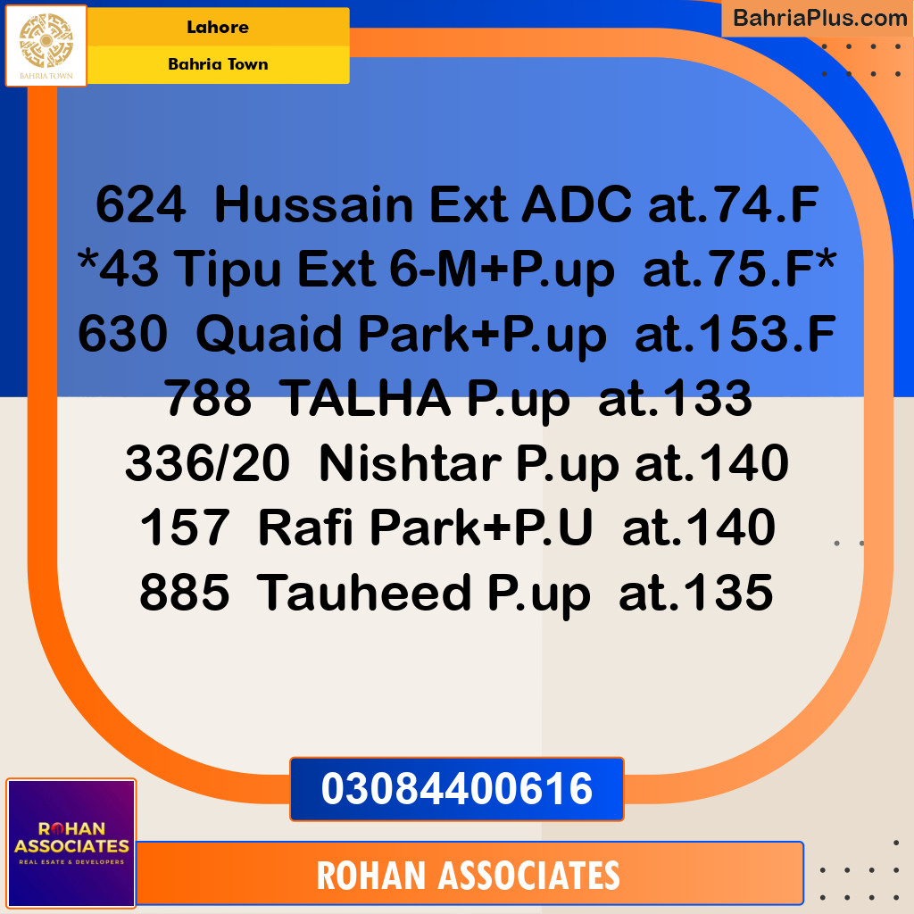 Residential Plot for Sale in Sector C - Nargis/Hussain Ext. -  Bahria Town, Lahore - (BP-161225)